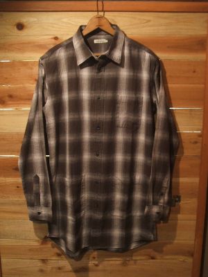 新入荷　オンブレチェック柄【VINTAGE EL】ビンテージエル　ロングシャツ　