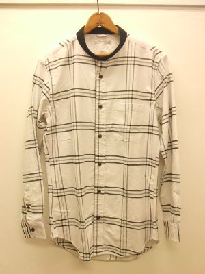 【VINTAGE EL】オックスフォード クレリックシャツ　セミロングシャツ　HEAVY NEL SHIRT　【Lotion】ローション　総柄シャツ　